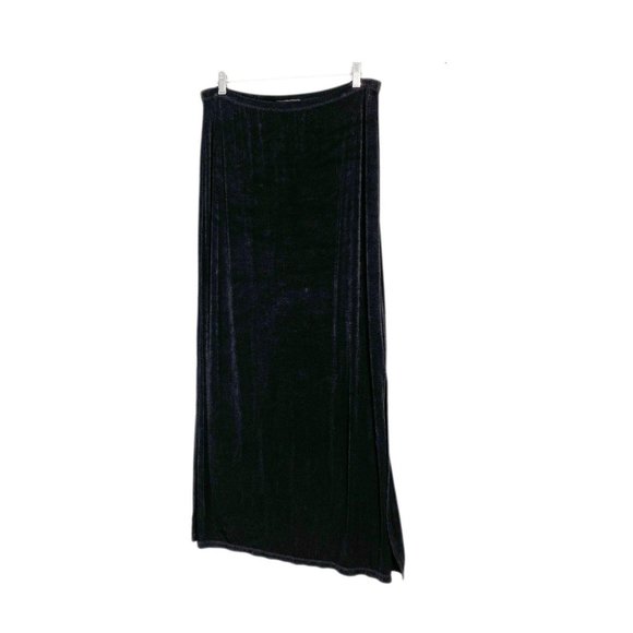 Carole Little Long Black Slinky Skirt with Slit, L - Picture 1 of 9